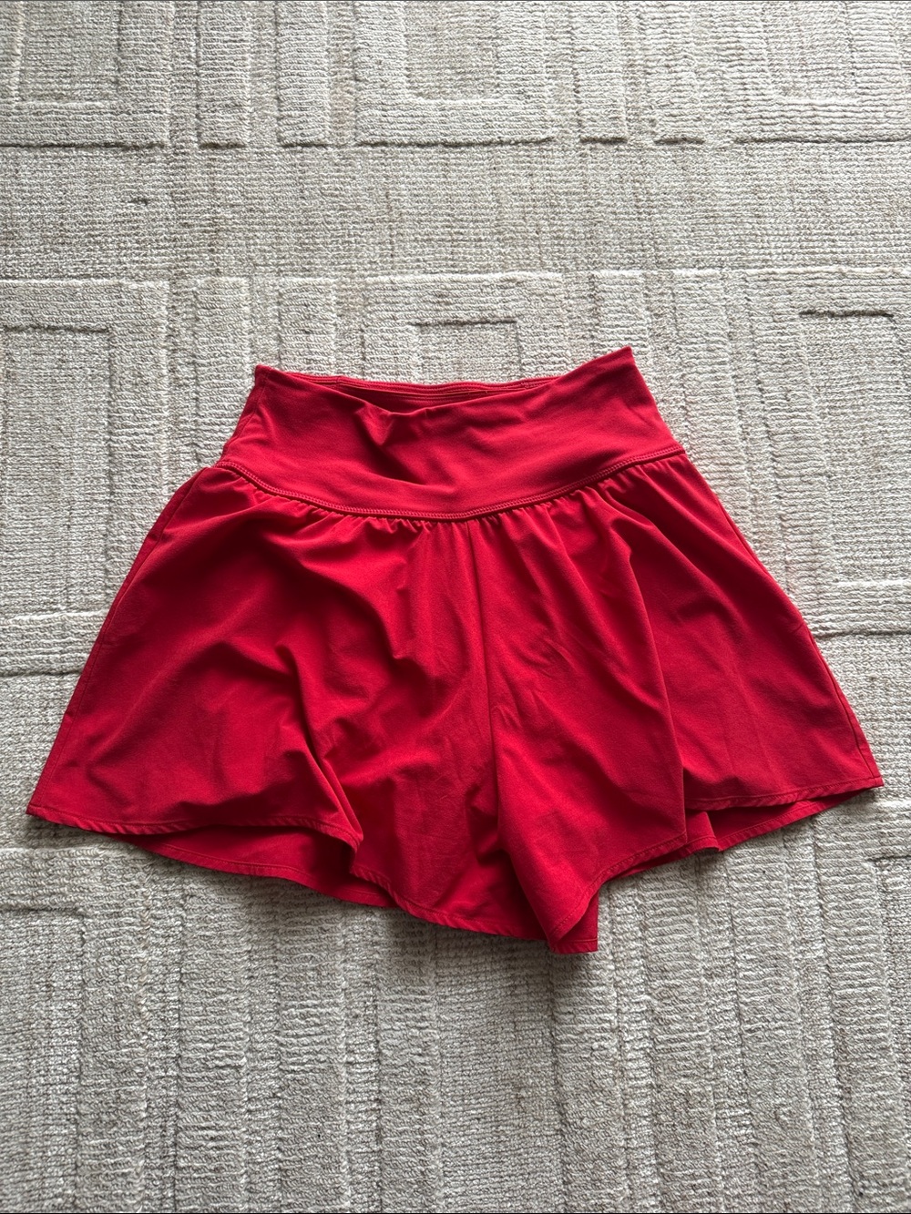 Red Women’s High-Waisted Running Shorts